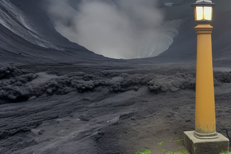  A lamppost inside a volcano