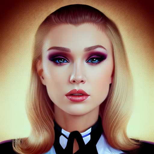 portrait+ style russian queer pop singer blonde female face