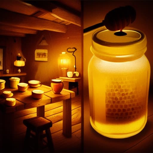  The honey is really sweet, in the cabin, dimly lit.