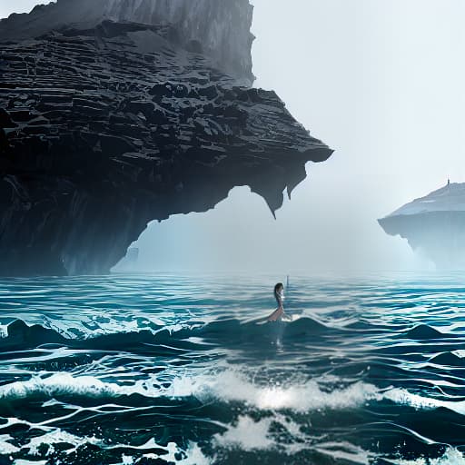  Island Escapes, Oceanic Blues, Dramatic , Dali's Daydreams, Graceful Gestures hyperrealistic, full body, detailed clothing, highly detailed, cinematic lighting, stunningly beautiful, intricate, sharp focus, f/1. 8, 85mm, (centered image composition), (professionally color graded), ((bright soft diffused light)), volumetric fog, trending on instagram, trending on tumblr, HDR 4K, 8K