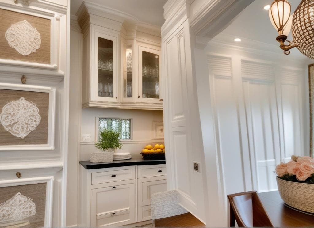 ultra realistic photograph of traditional style kitchen, 8k uhd, highly detailed, photorealistic, architectural photography, interior design magazine quality, preserve original lighting conditions and time of day from input image, masterpiece, best quality, ultra realistic, photographic quality, professional lighting matching input image, 8k uhd, highly detailed interior design, architectural digest quality, volumetric lighting, ray tracing, professional color grading, maintain same time of day as input image, classic design, symmetrical arrangements, rich colors, ornate details, antique inspired, formal furniture, refined aesthetic, functional workspace, quality appliances, countertop space, cabinetry, island or dining area, task lighting,