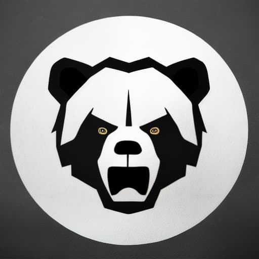  minimalist angry bear head logo