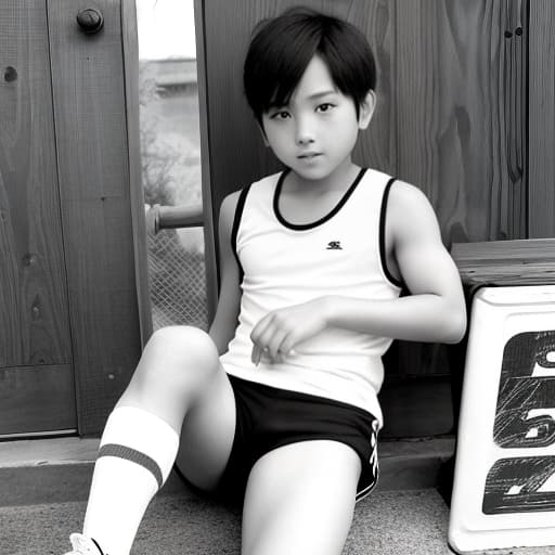  Long high socks Tank top Cute sixth grade hot pants Japanese boy