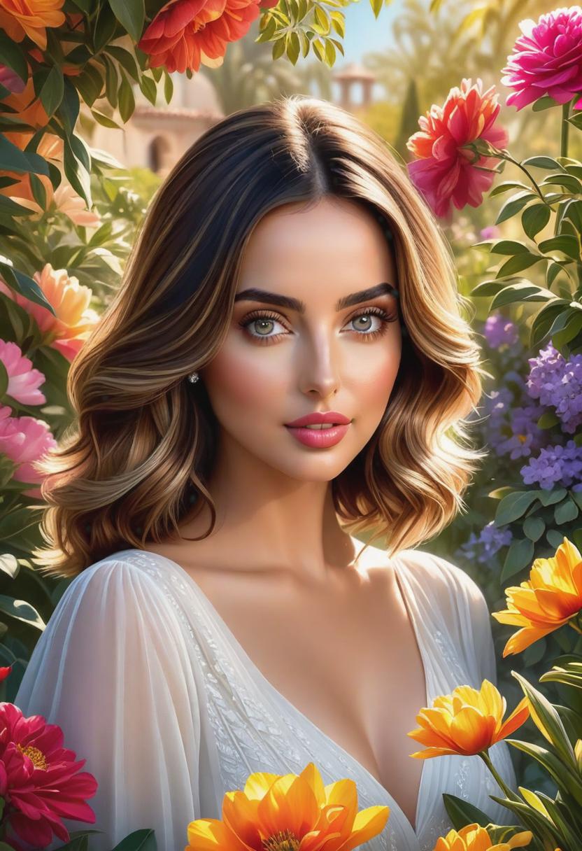  1. Ana De Armas posing in a sunlit garden, surrounded by vibrant flowers, radiating a sense of elegance and grace. Enhance the colors to bring out the natural beauty of the scene. Style: Realism, vibrant colors, sunlit garden.

2. Ana De Armas captured in a close-up portrait, her expressive eyes filled with emotions. Illuminate the face with soft, natural lighting, emphasizing the intricate details of her features. Style: Realism, soft lighting, expressive portrait.

3. Ana De Armas strolling along a bustling city street, exuding confidence and sophistication. Enhance the urban atmosphere with a touch of realism, showcasing the vibrant energy of the surroundings. Style: Realism, urban atmosphere, vibrant energy. hyperrealistic, full body, detailed clothing, highly detailed, cinematic lighting, stunningly beautiful, intricate, sharp focus, f/1. 8, 85mm, (centered image composition), (professionally color graded), ((bright soft diffused light)), volumetric fog, trending on instagram, trending on tumblr, HDR 4K, 8K
