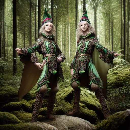 modelshoot style Fractal elves in a serpenski forest
