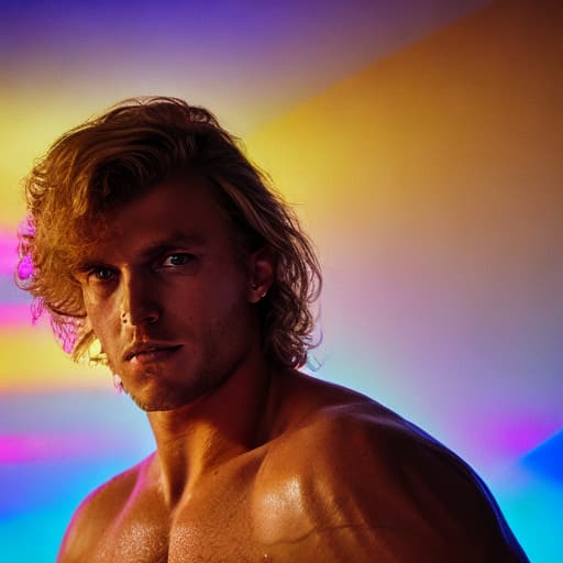 portrait+ style WrestleMania queer blonde hunk dude face