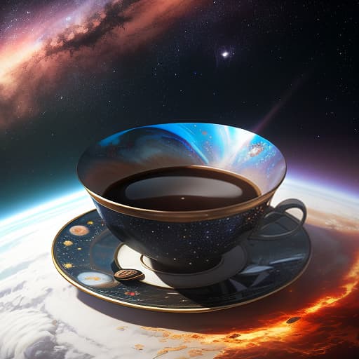  Best quality, masterpiece, a cup of coffee with planets coming out of it, a photo realistic painting, space art, 8 k highly detailed ❤🔥 🔥 💀 🤖 🚀, colorful intricate masterpiece, 3d fractals, space molecules hyperrealistic, full body, detailed clothing, highly detailed, cinematic lighting, stunningly beautiful, intricate, sharp focus, f/1. 8, 85mm, (centered image composition), (professionally color graded), ((bright soft diffused light)), volumetric fog, trending on instagram, trending on tumblr, HDR 4K, 8K