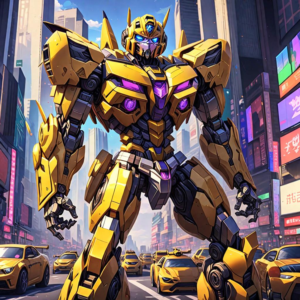  anime style artwork, (masterpiece:1.1), (highest quality:1.1), bumblebee transformer , anime style, key visual, vibrant, studio anime, highly detailed