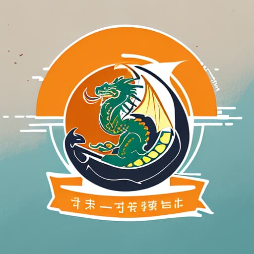  Design a logo with Tan character, which has the meaning of dragon boat.