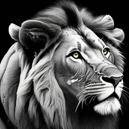  clean coloring book page of a lion, black and white hyperrealistic, full body, detailed clothing, highly detailed, cinematic lighting, stunningly beautiful, intricate, sharp focus, f/1. 8, 85mm, (centered image composition), (professionally color graded), ((bright soft diffused light)), volumetric fog, trending on instagram, trending on tumblr, HDR 4K, 8K