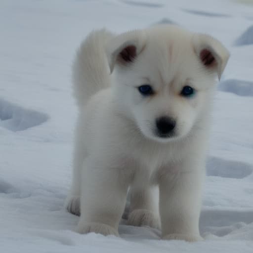  White alaskan puppy