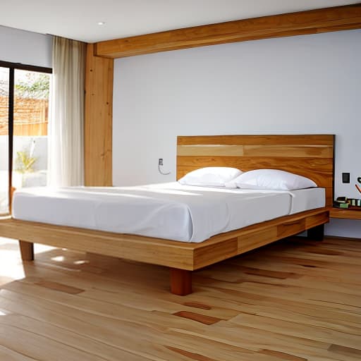  hermosa cama construida en madera