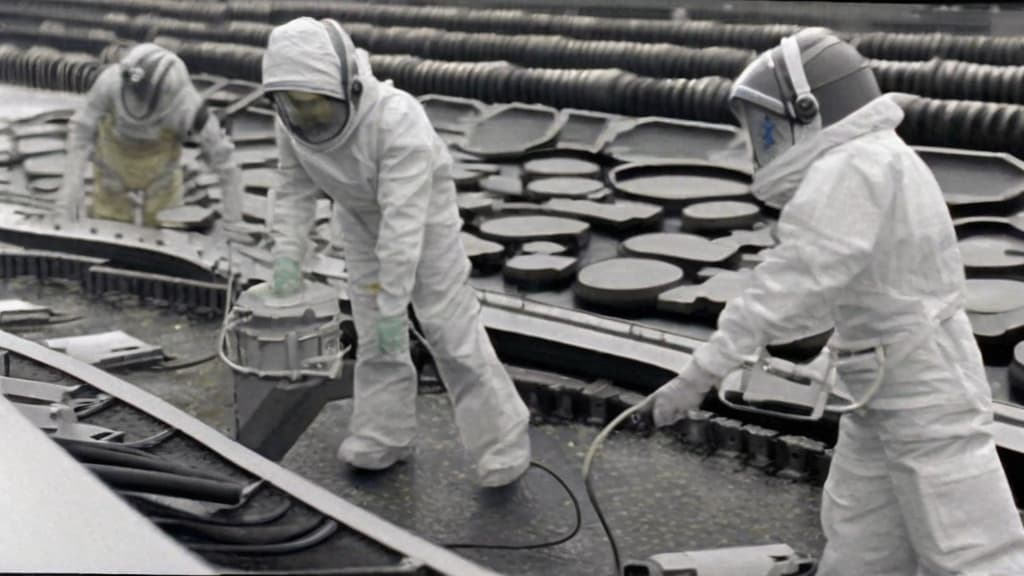  The most complex decontamination mission given to the liquidators involved cleaning the roof of the Chernobyl Power Plant Reactor No. 4 that had exploded. Several robots were initially deployed for the cleaning mission, but all of them malfunctioned due to the high levels of radiation. The only solution was to deploy humans, so called bio robots, to manually remove the highly radioactive rubble and debris. There were about 3750 bio robots operating on that roof. They were given improvised aprons and vests lined with lead to protect them from radiation. Lead pieces were also placed in other areas of the body.