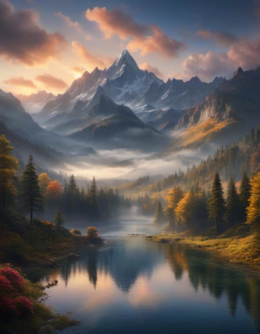  typographic art digital painting of a beautiful mountain landscape, lake, forest, sunset, cloudy . stylized, intricate, detailed, artistic, text based hyperrealistic, full body, detailed clothing, highly detailed, cinematic lighting, stunningly beautiful, intricate, sharp focus, f/1. 8, 85mm, (centered image composition), (professionally color graded), ((bright soft diffused light)), volumetric fog, trending on instagram, trending on tumblr, HDR 4K, 8K