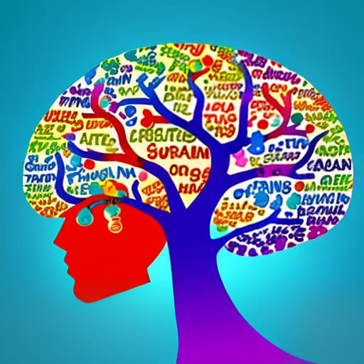  Colorful tree with the word brain on it