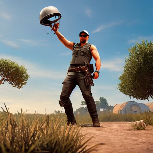  pubg character fighting hyperrealistic, full body, detailed clothing, highly detailed, cinematic lighting, stunningly beautiful, intricate, sharp focus, f/1. 8, 85mm, (centered image composition), (professionally color graded), ((bright soft diffused light)), volumetric fog, trending on instagram, trending on tumblr, HDR 4K, 8K