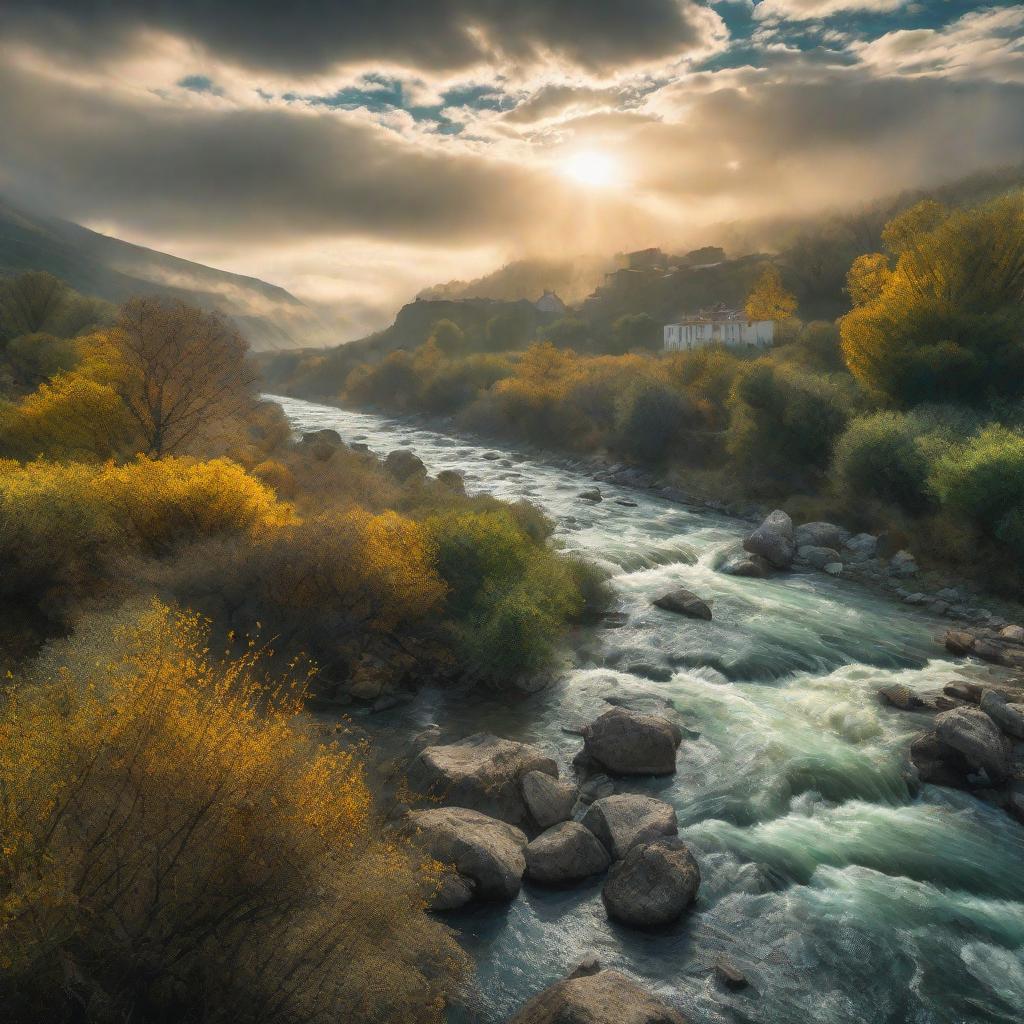  Río perales del puerto van gogh hyperrealistic, full body, detailed clothing, highly detailed, cinematic lighting, stunningly beautiful, intricate, sharp focus, f/1. 8, 85mm, (centered image composition), (professionally color graded), ((bright soft diffused light)), volumetric fog, trending on instagram, trending on tumblr, HDR 4K, 8K