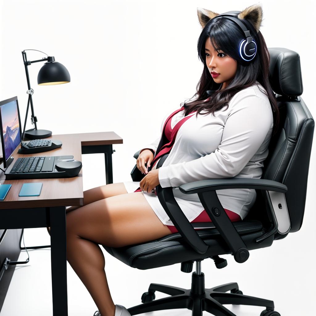  raccoon sitting in gaming chair front a computer on desktop, ((semi anthropomorphic)),(full body), tail, belly, sitting, fat, (chubby), (((white background))), solo, desktop, gaming chair, side view,  [[[clothes]]] hyperrealistic, full body, detailed clothing, highly detailed, cinematic lighting, stunningly beautiful, intricate, sharp focus, f/1. 8, 85mm, (centered image composition), (professionally color graded), ((bright soft diffused light)), volumetric fog, trending on instagram, trending on tumblr, HDR 4K, 8K