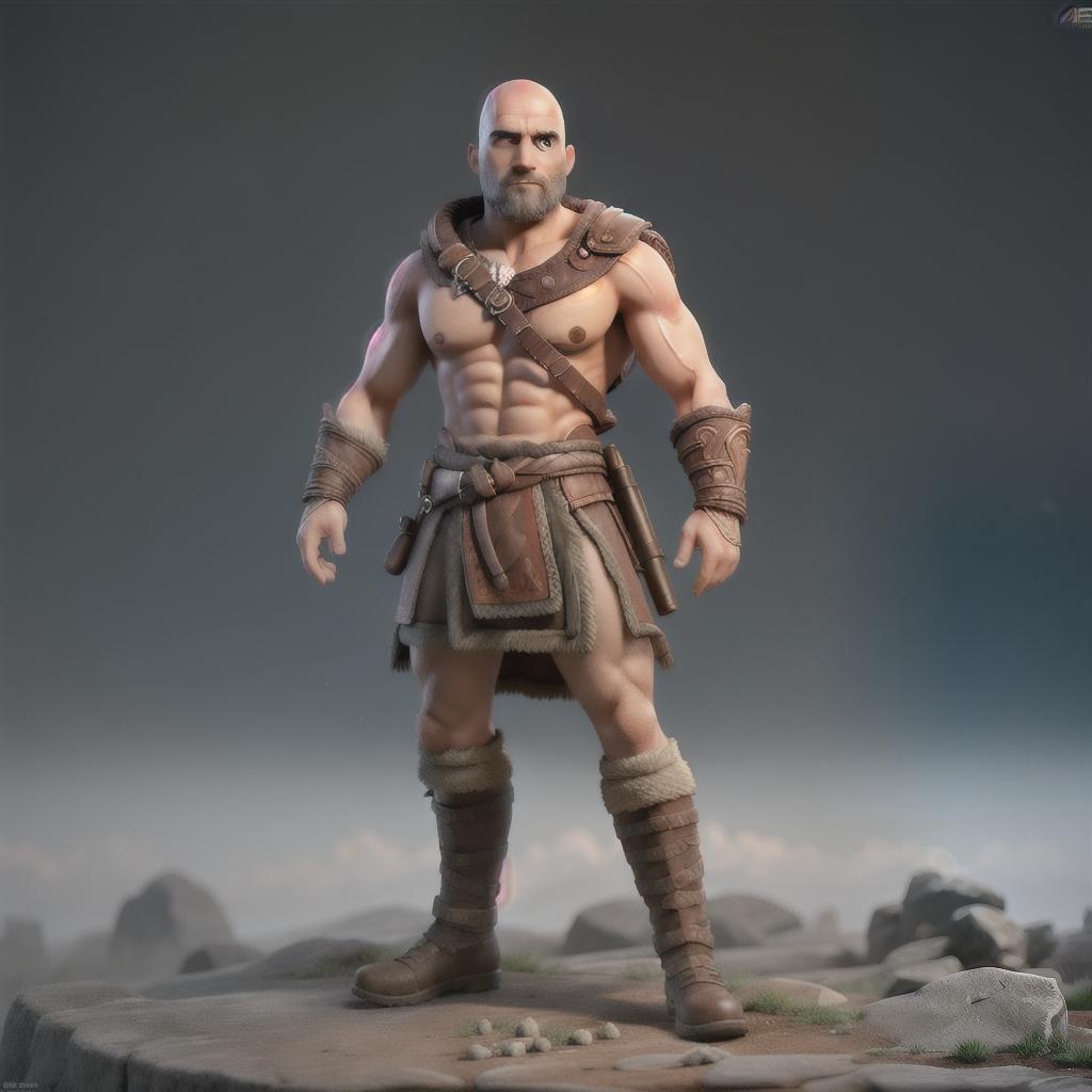  God of war hyperrealistic, full body, detailed clothing, highly detailed, cinematic lighting, stunningly beautiful, intricate, sharp focus, f/1. 8, 85mm, (centered image composition), (professionally color graded), ((bright soft diffused light)), volumetric fog, trending on instagram, trending on tumblr, HDR 4K, 8K