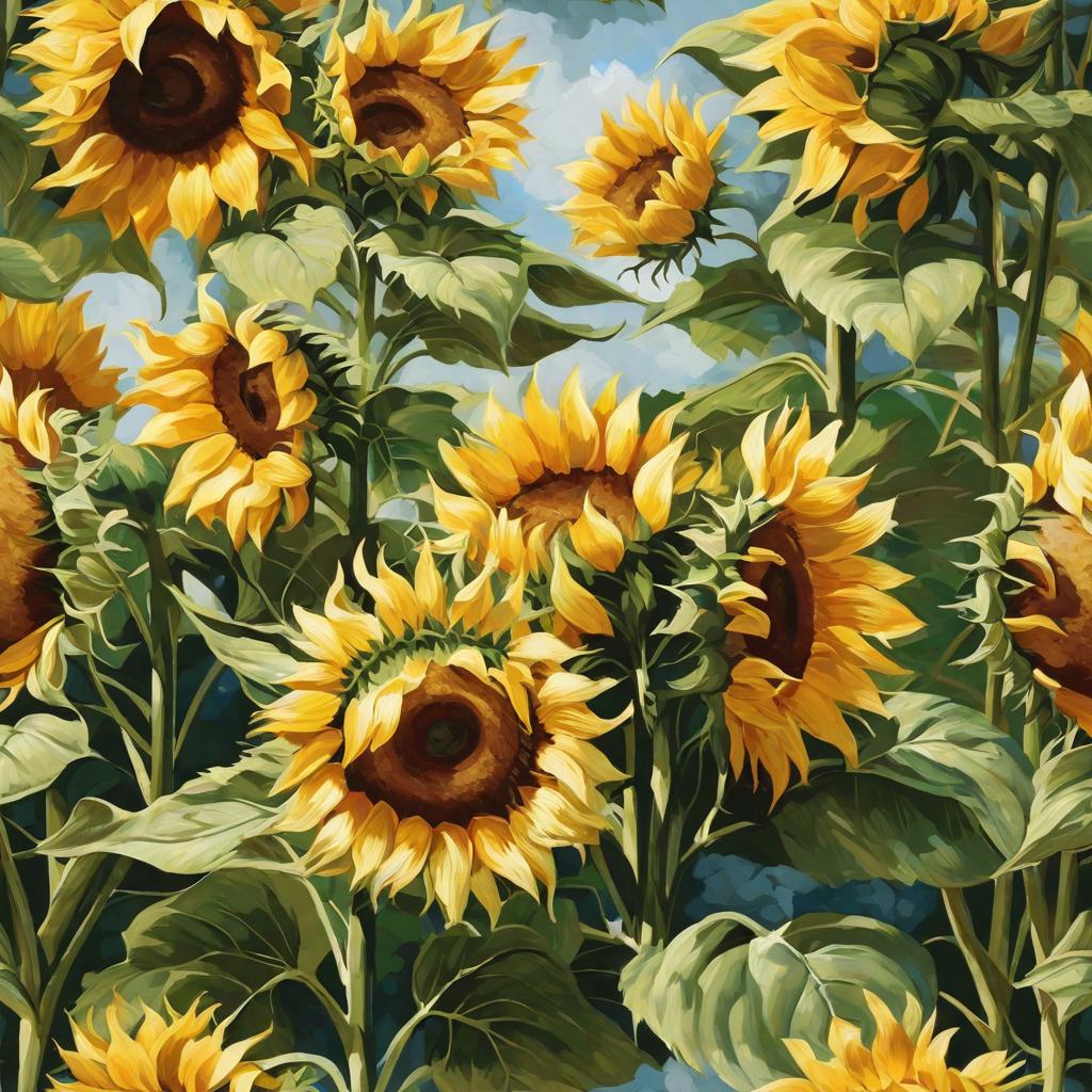  masterpiece, best quality,Painting Sunflowers