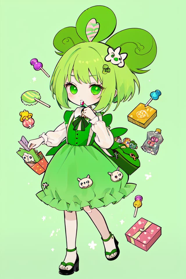  Green hair character candy carrier big fuss