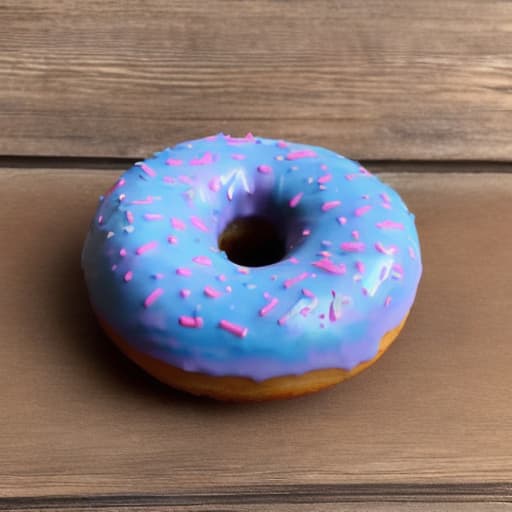  Sweet donut in blue and pink glaze