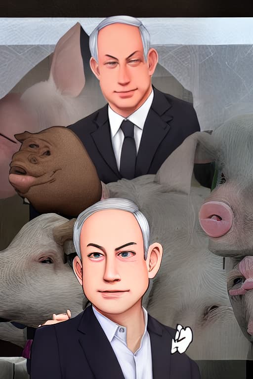  Benjamin Netanyahu has a pig face