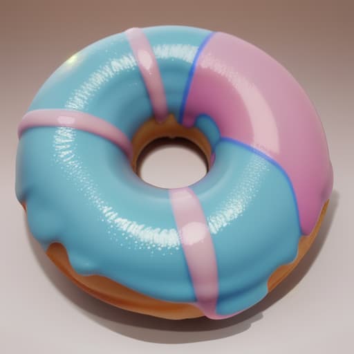  Sweet donut in blue and pink glaze In A