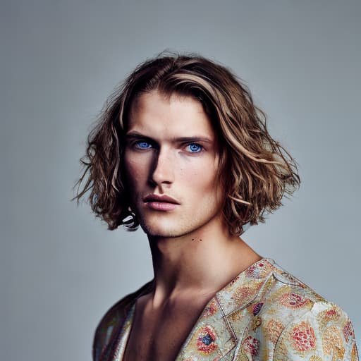 portrait+ style russian queer supermodel blonde hunk dude face