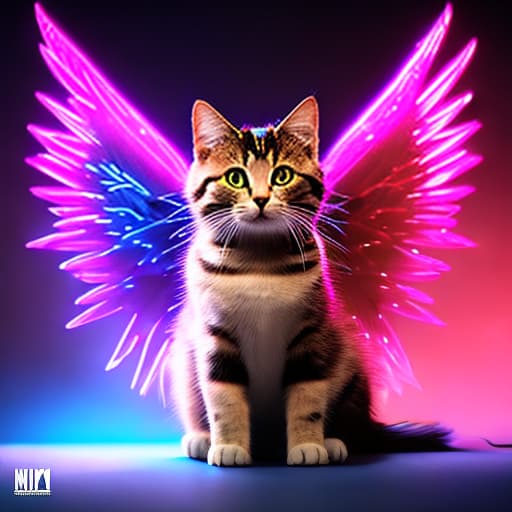 nvinkpunk kitten with wings hyperrealistic, full body, detailed clothing, highly detailed, cinematic lighting, stunningly beautiful, intricate, sharp focus, f/1. 8, 85mm, (centered image composition), (professionally color graded), ((bright soft diffused light)), volumetric fog, trending on instagram, trending on tumblr, HDR 4K, 8K