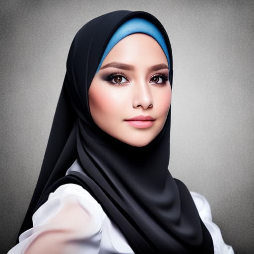 portrait+ style wanita cantik berkulit putih memakai jilbab