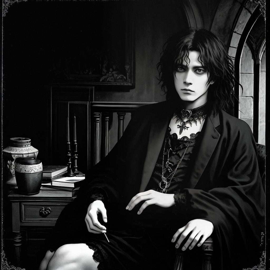  in a gothic aesthetic, Jhonny