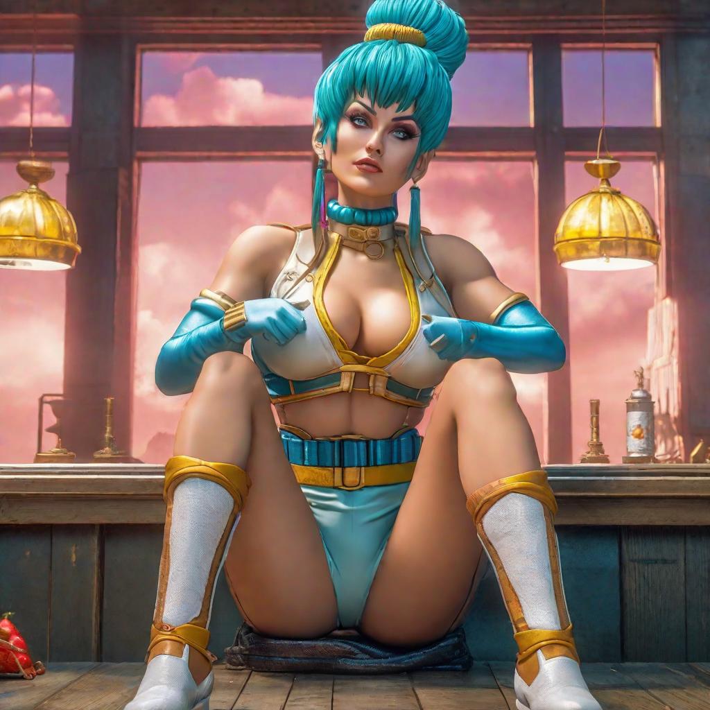  Bulma desnuda hyperrealistic, full body, detailed clothing, highly detailed, cinematic lighting, stunningly beautiful, intricate, sharp focus, f/1. 8, 85mm, (centered image composition), (professionally color graded), ((bright soft diffused light)), volumetric fog, trending on instagram, trending on tumblr, HDR 4K, 8K