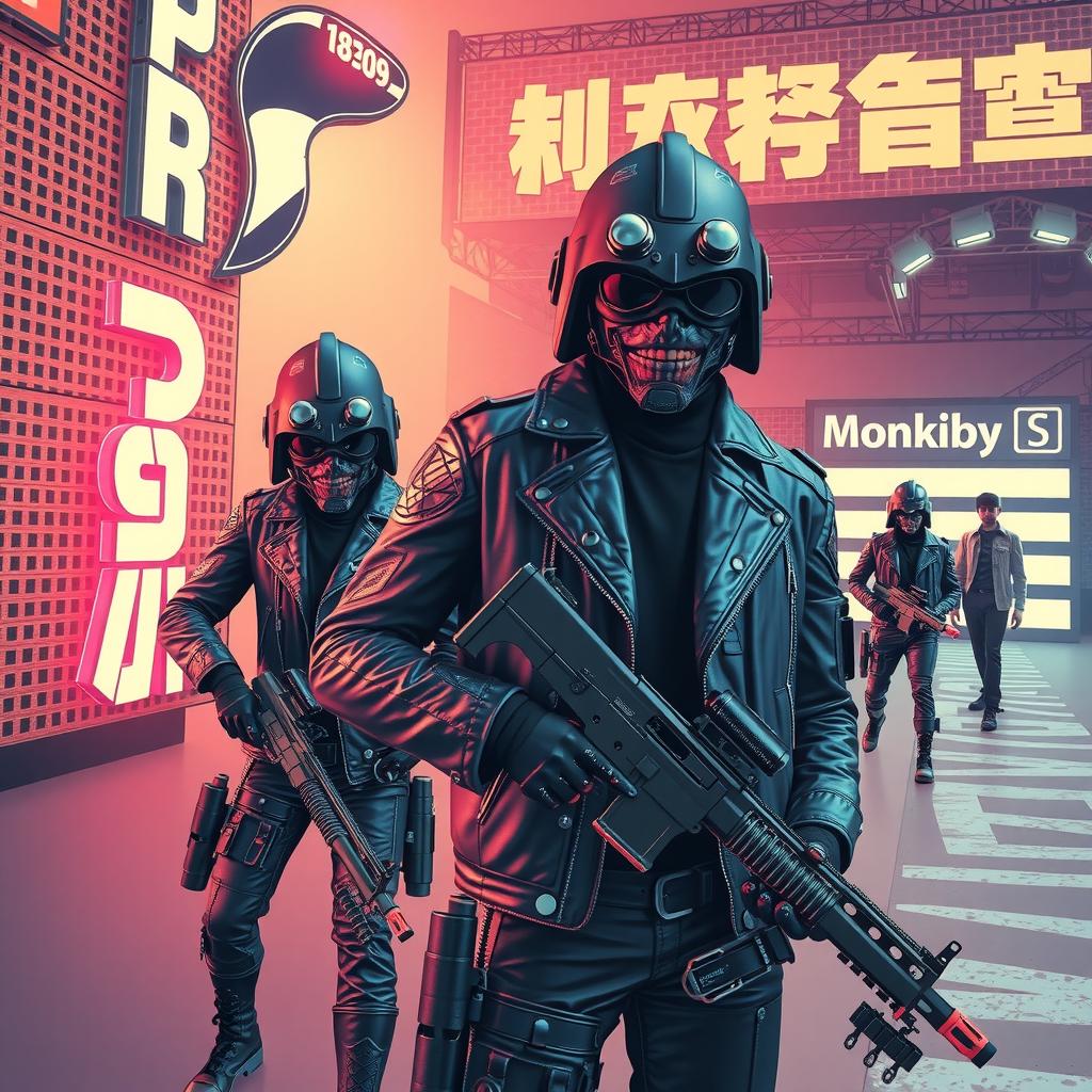  good quality, high quality, i want a gang of cyberpunk maniacs