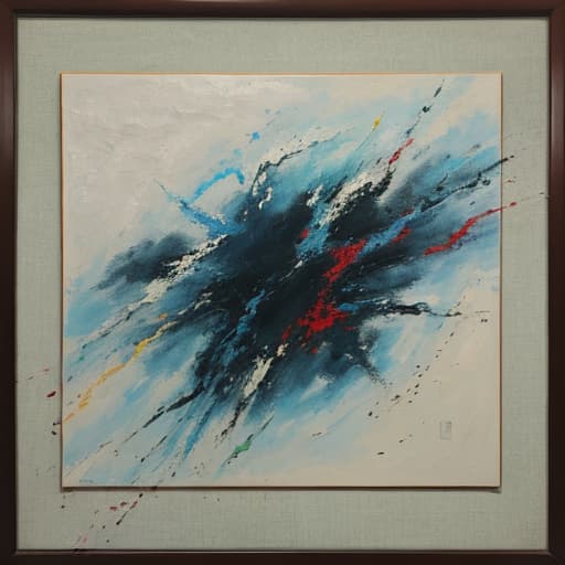  Abstract painting in the style of Chinese abstract painter Zhao Wuji.