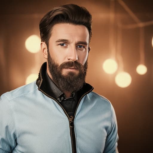 portrait+ style russian queer tv host brunette very cute dilf dude face