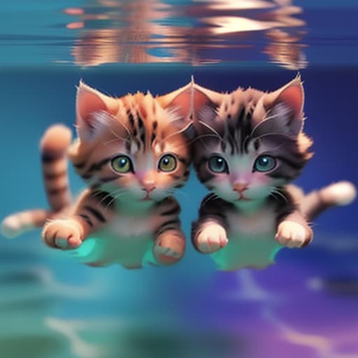  kittens swimming