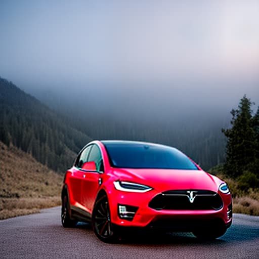 redshift style A tesla model x hyperrealistic, full body, detailed clothing, highly detailed, cinematic lighting, stunningly beautiful, intricate, sharp focus, f/1. 8, 85mm, (centered image composition), (professionally color graded), ((bright soft diffused light)), volumetric fog, trending on instagram, trending on tumblr, HDR 4K, 8K