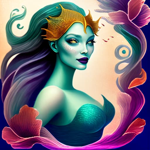  Beautiful fantasy girl who turned into underwater mermaid