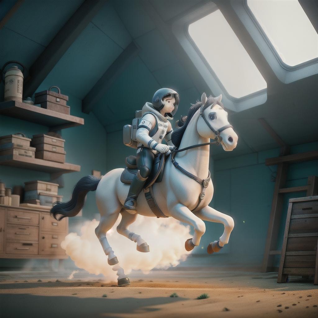  A photograph of an astronaut riding a horse hyperrealistic, full body, detailed clothing, highly detailed, cinematic lighting, stunningly beautiful, intricate, sharp focus, f/1. 8, 85mm, (centered image composition), (professionally color graded), ((bright soft diffused light)), volumetric fog, trending on instagram, trending on tumblr, HDR 4K, 8K