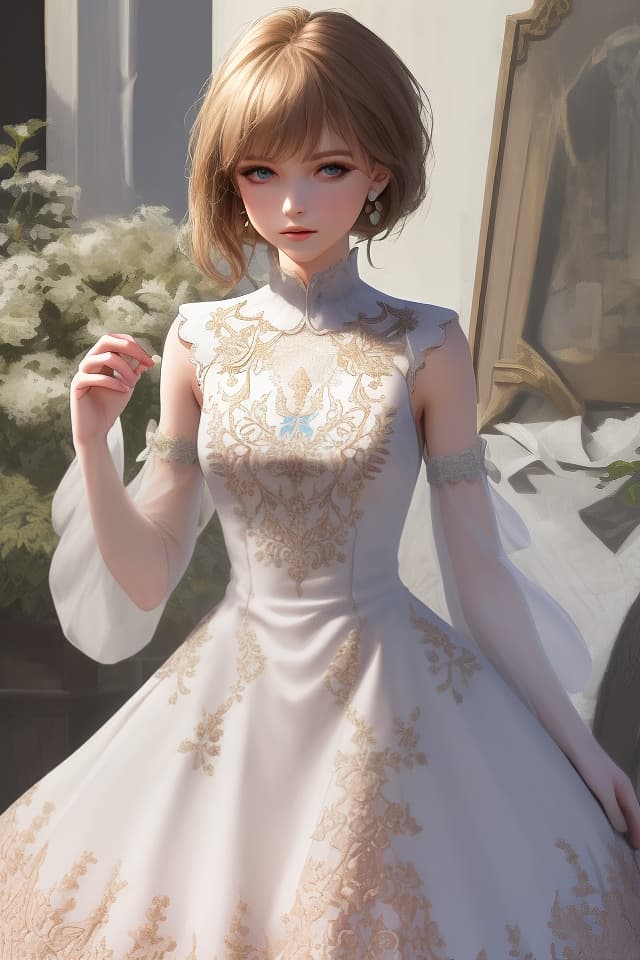  Delicate embroidery dress