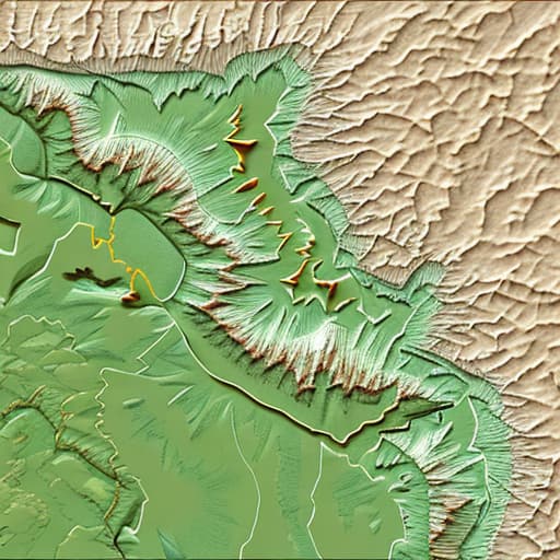  Desert topographic map,