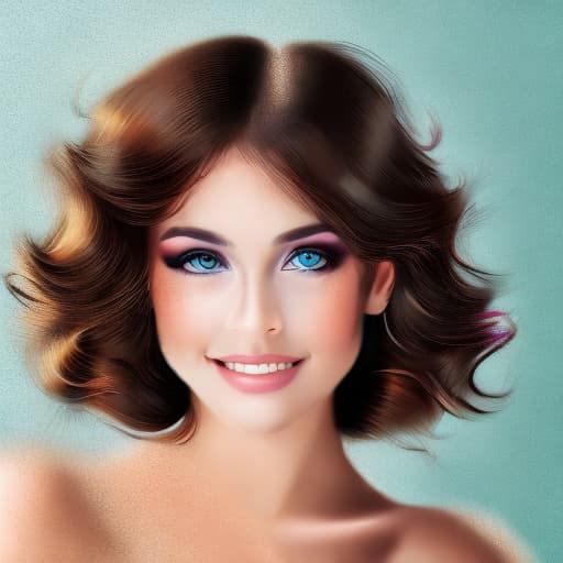 portrait+ style mujer, morena, pelo largo ,ojos verdes, con pecas en la cara, ultra realista, sonriendo