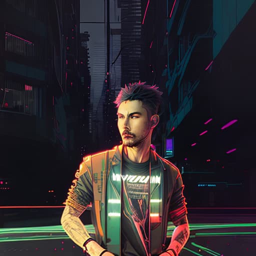 nvinkpunk ultra realistic man, hyper detail, cinematic lighting, magic neon, dark red city, Canon EOS R3, nikon, f/1.4, ISO 200, 1/160s, 8K, RAW, unedited, symmetrical balance, in-frame, 8K