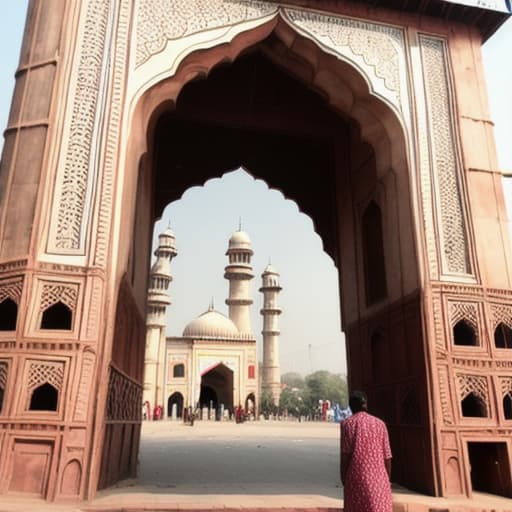  a person in front of charminar