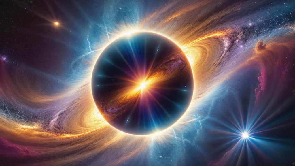  A supernova explosion in deep space with radiant energy waves