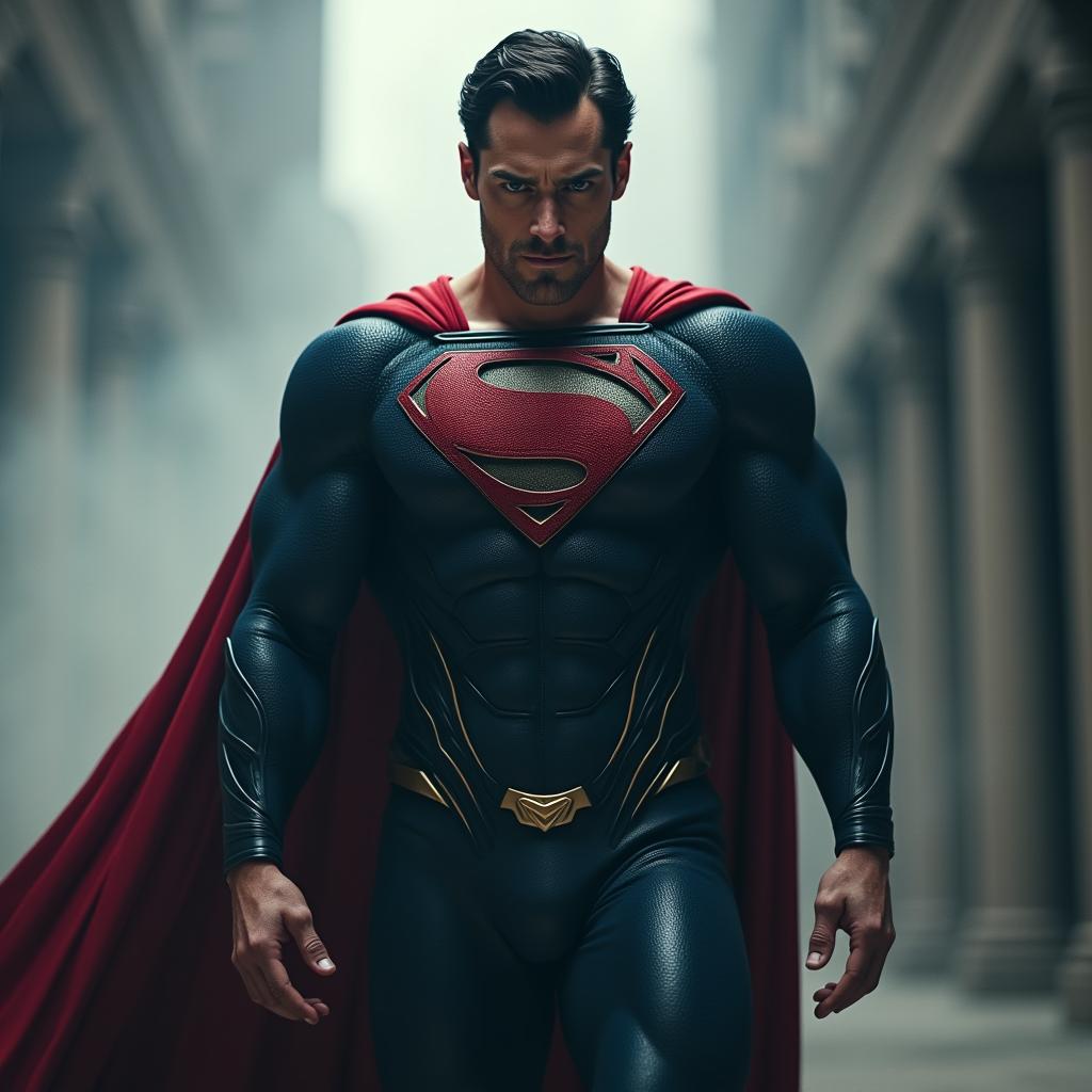  superman((venom in superman)) hyperrealistic, full body, detailed clothing, highly detailed, cinematic lighting, stunningly beautiful, intricate, sharp focus, f/1. 8, 85mm, (centered image composition), (professionally color graded), ((bright soft diffused light)), volumetric fog, trending on instagram, trending on tumblr, HDR 4K, 8K