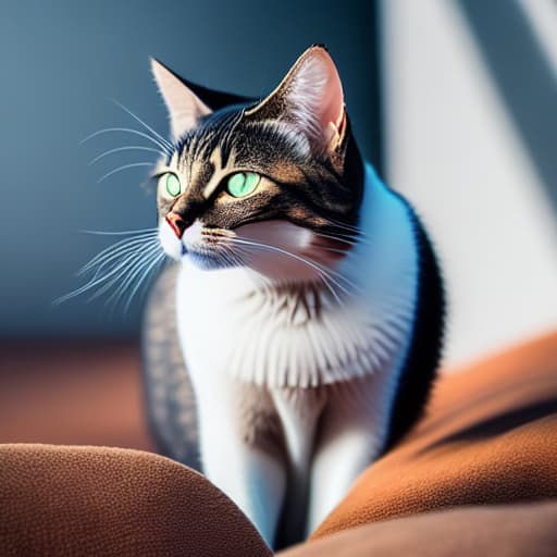  cat with white background hyperrealistic, full body, detailed clothing, highly detailed, cinematic lighting, stunningly beautiful, intricate, sharp focus, f/1. 8, 85mm, (centered image composition), (professionally color graded), ((bright soft diffused light)), volumetric fog, trending on instagram, trending on tumblr, HDR 4K, 8K