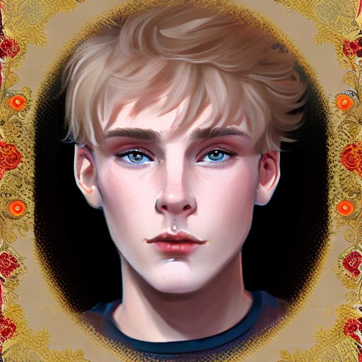 portrait+ style russian homosexual queer twink blonde very cute dude face