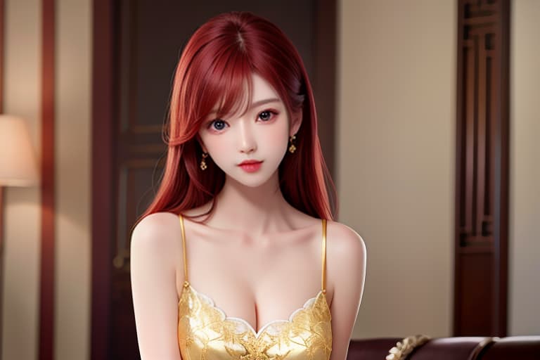  (:1.4), Stunning asian , red hair, perfect body, unoned shirt, short , full view, laying in room, masterpiece, (detailed face), (detailed clothes), f/1.4, ISO 200, 1/160s, 4K, unedited, symmetrical balance, in-frame, masterpiece, perfect lighting, (beautiful face), (detailed face), (detailed clothes), 1 , (woman), 4K, ultrarealistic, unedited, symmetrical balance, in-frame